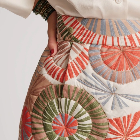 Frances Valentine Hostess Quilted Maxi Skirt Starburst Print-NWOT | 3X - Picture 3 of 15